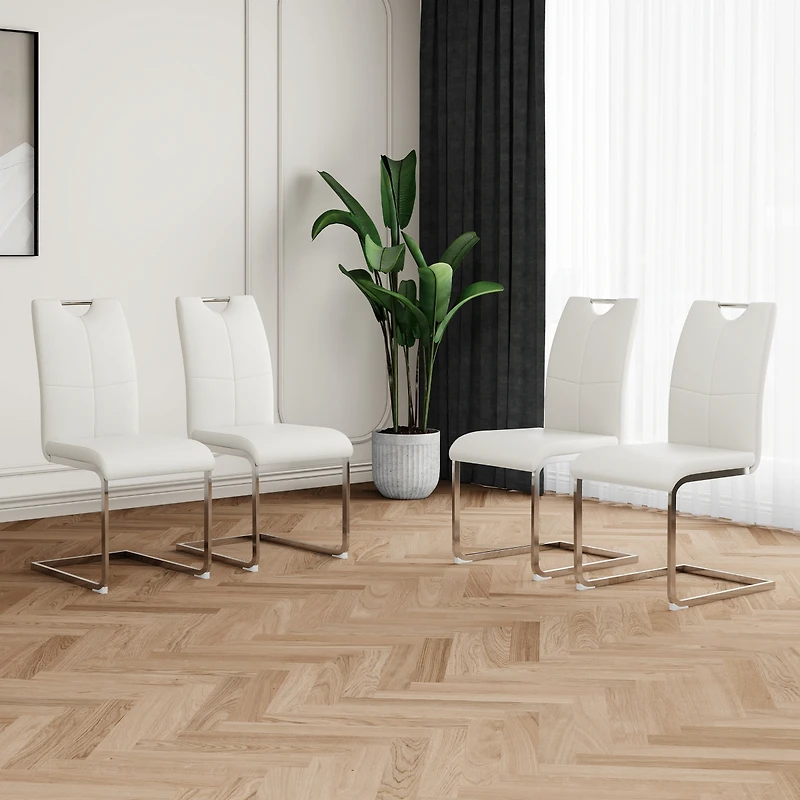 Streamdale Set of 4 Modern Faux Leather Dining Chairs