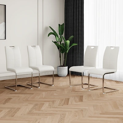 Streamdale Set of 4 Modern Faux Leather Dining Chairs