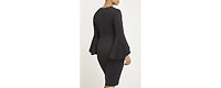 Eloquii Women's Flare Sleeve Scuba Dress