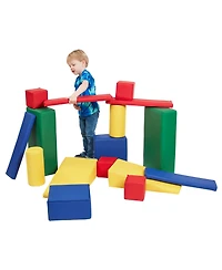ECR4Kids SoftZone Soft Builder Blocks, Assorted, 16-Piece