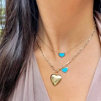 The Lovery Turquoise Heart Charm 14K Gold millimeters
