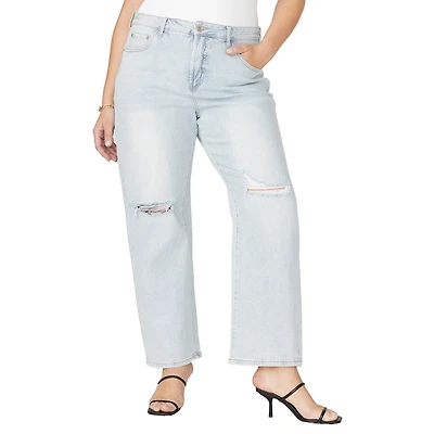 Eloquii Women's Plus The Naomi Comfort Stretch Straight Leg Jean
