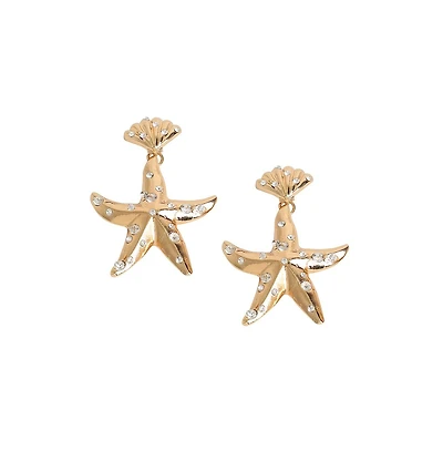 Sohi Women's Blue Starfish Drop Earrings