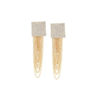 Sohi Women's White Chain Drop Earrings