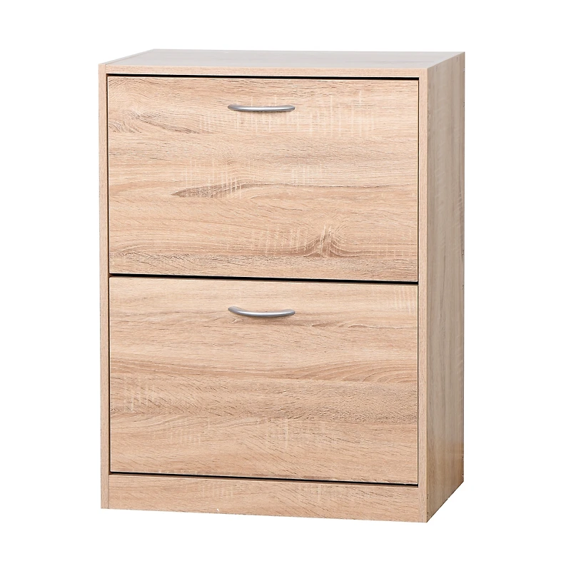 Streamdale White Shoe Storage Cabinet with Flip Doors
