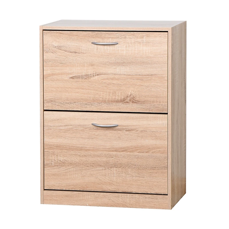 Streamdale White Shoe Storage Cabinet with Flip Doors
