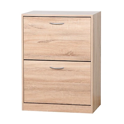 Streamdale White Shoe Storage Cabinet with Flip Doors