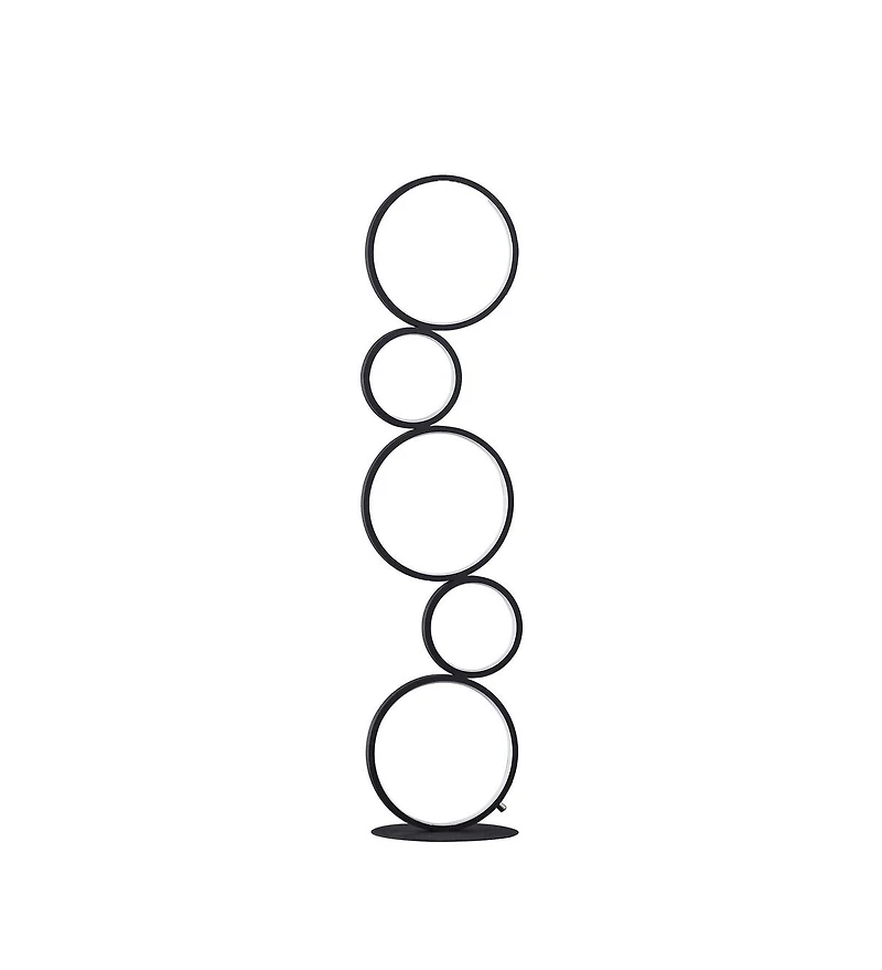 Streamdale 38.5" In Else Nordic 5-Ring Shaped Matte Black Led Metal Table Lamp
