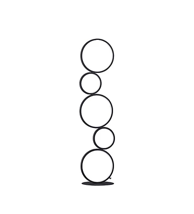 Streamdale 38.5" In Else Nordic 5-Ring Shaped Matte Black Led Metal Table Lamp