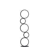 Streamdale 38.5" In Else Nordic 5-Ring Shaped Matte Black Led Metal Table Lamp