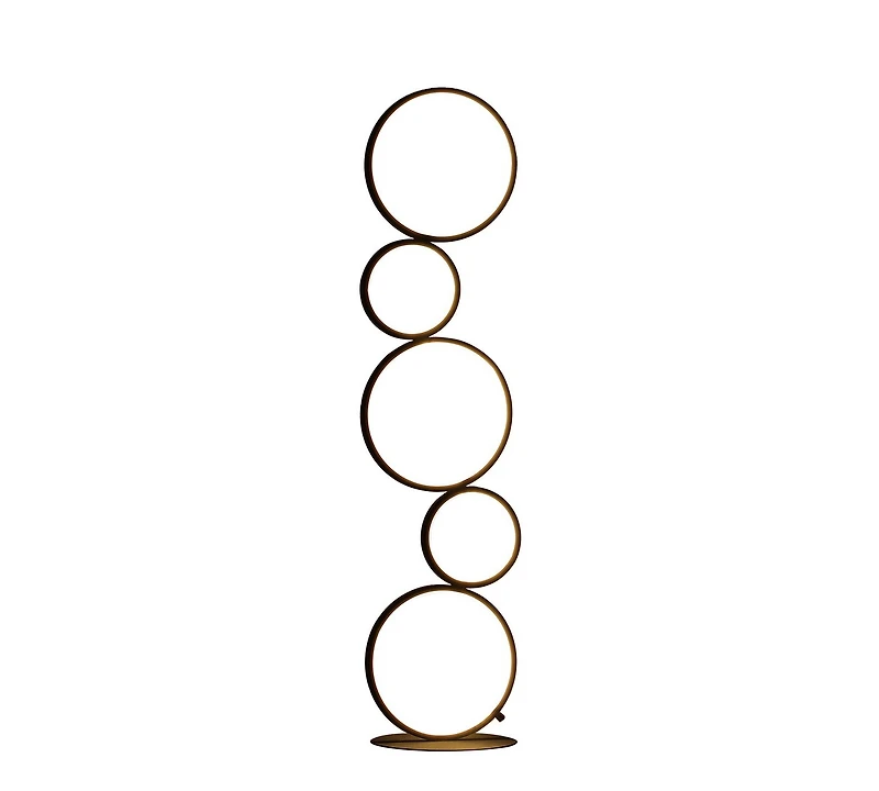 Streamdale 38.5" In Else Nordic 5-Ring Shaped Matte Black Led Metal Table Lamp