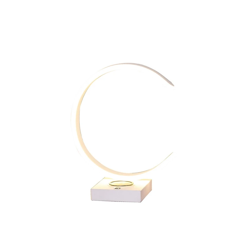 Streamdale 13.5" C-Shape Led with Usb Wireless Charger Port Table Lamp