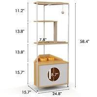 Streamdale Furniture Indoor Cat Tower with Feeding Station & Platforms