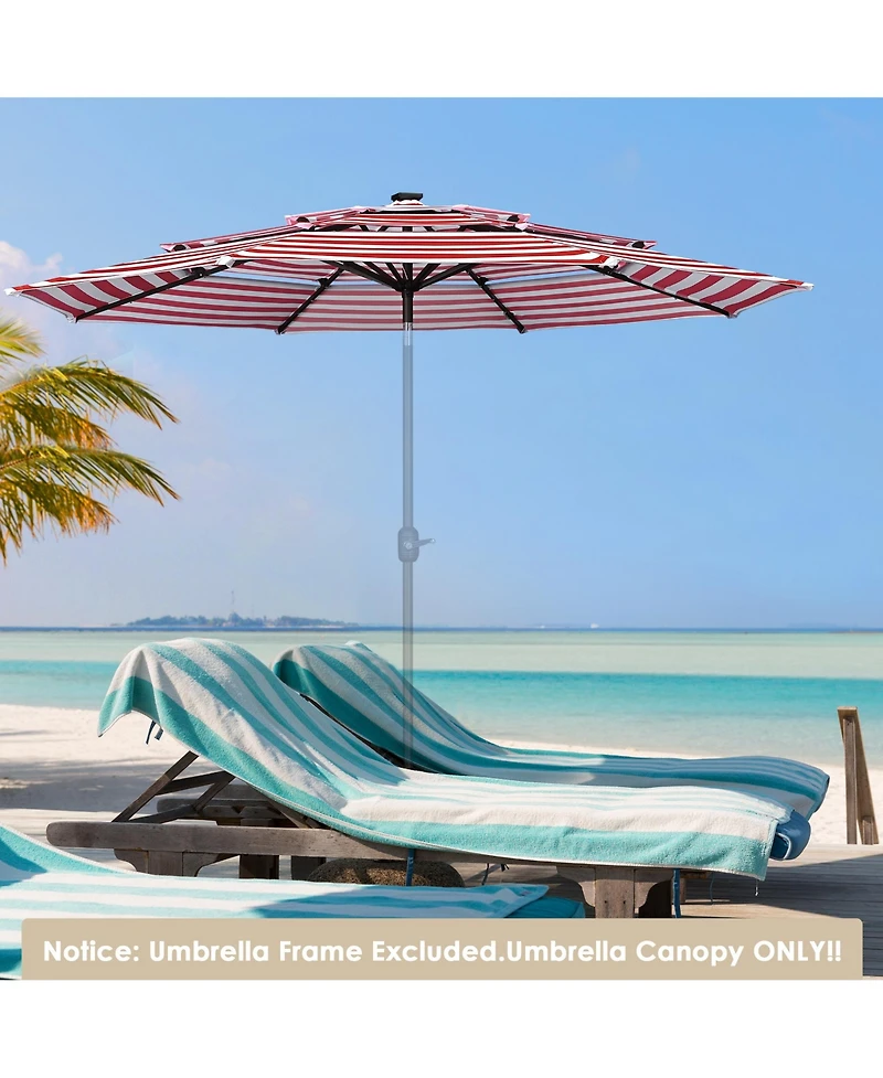 3-Tier Patio Umbrella Replacement Canopy Market Table Top Sunshade Cover