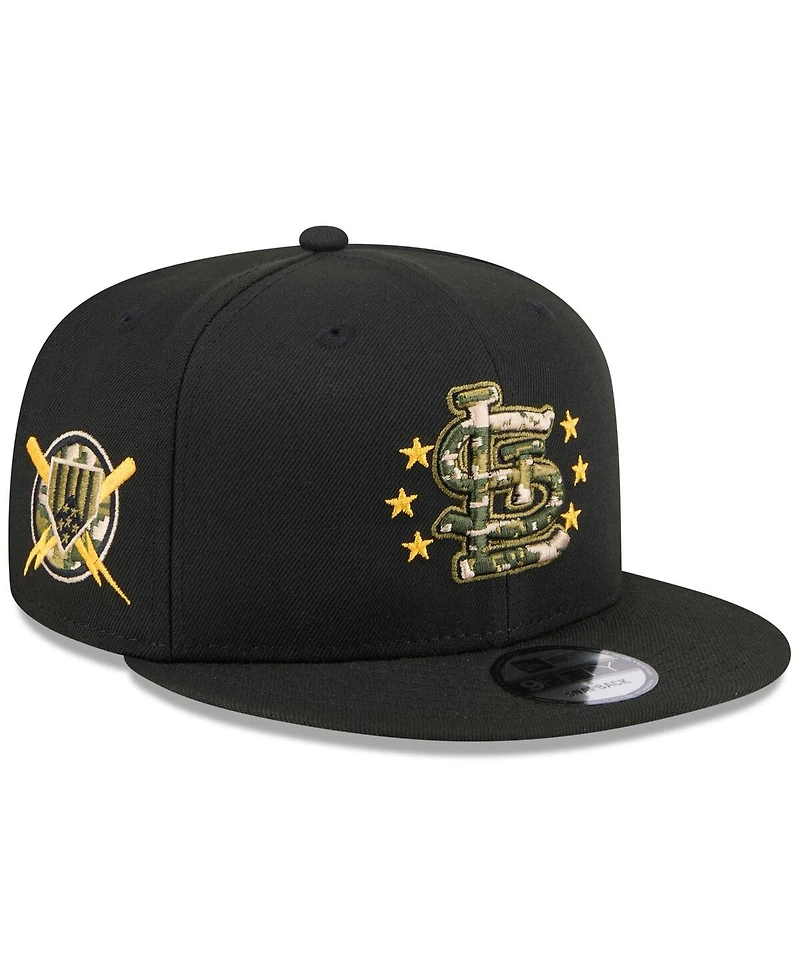 New Era Men's Black St. Louis Cardinals 2024 Armed Forces Day 9FIFTY Snapback Hat