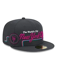 New Era Men's Graphite New York Mets 2024 City Connect Icon 59FIFTY Fitted Hat