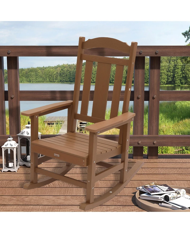 Mondawe Folding Adirondack Chairs, All Weather Outdoor Chairs for Deck Backyard Patio