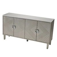 Streamdale 4-Door Storage Cabinet with Pine Legs, Champagne