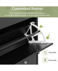 Simplie Fun 3-Drawer Shoe Cabinet with Hooks and Adjustable Panel