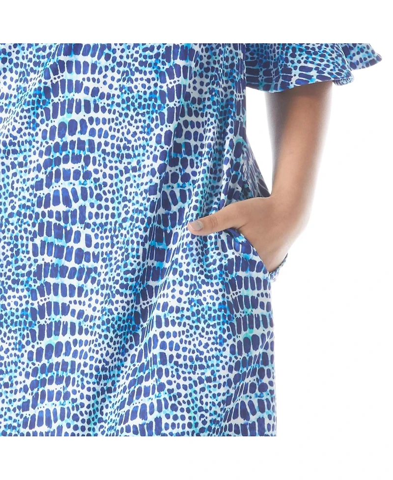 Beach House Style Animal Inspired Print Tenley Smocked Waist Tank Dress