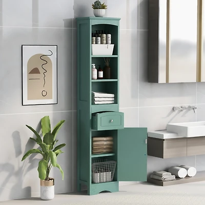 Streamdale Tall Bathroom Cabinet w/ Drawer & Adjustable Shelf