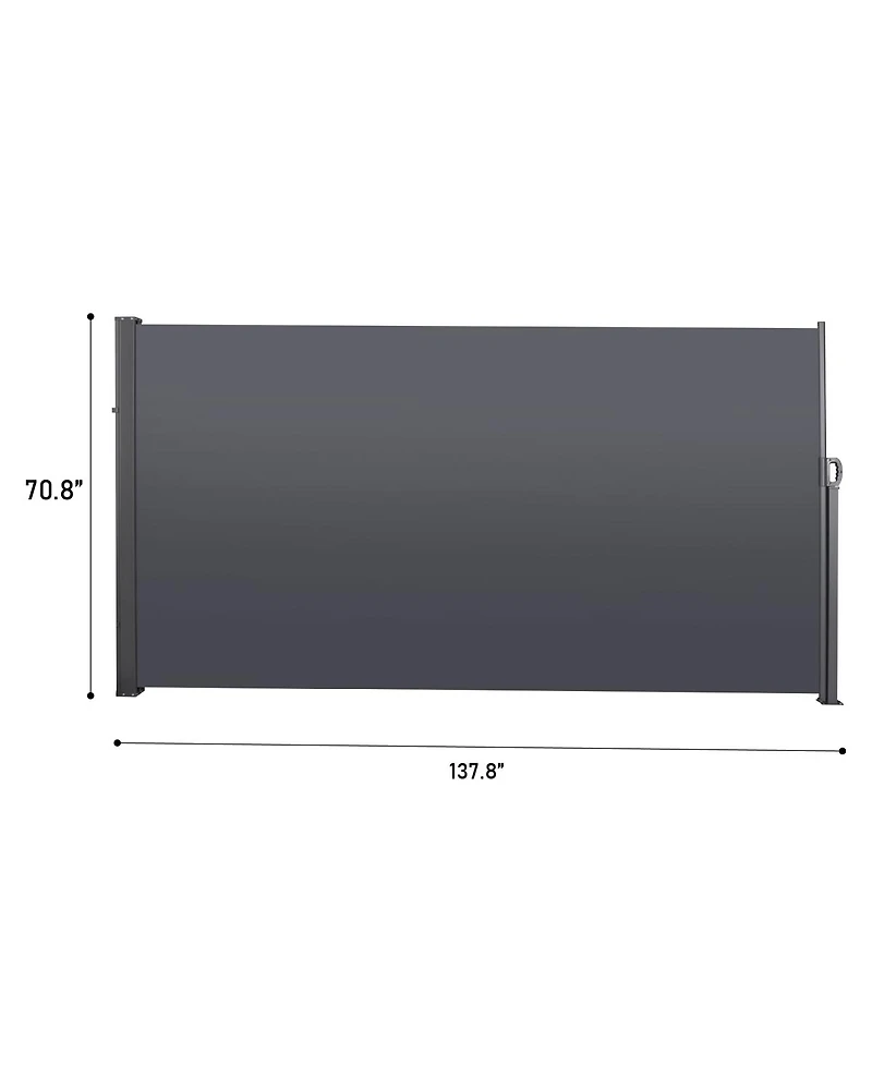 138" X 71"Retractable Side Awning, Waterproof & Uv-Resistant, Privacy Screen