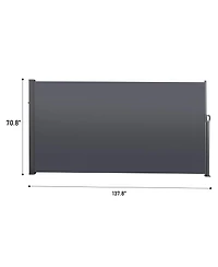 138" X 71"Retractable Side Awning, Waterproof & Uv-Resistant, Privacy Screen
