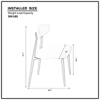 Streamdale Furniture Modern Dining Chairs Set Of 2, Curved Backrest Round Upholstered And Metal Frame
