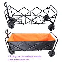 Streamdale Foldable Xl Beach Cart in Black & Orange