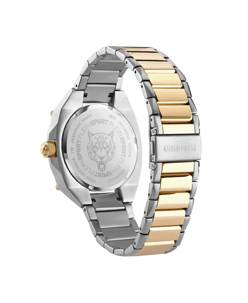 Plein Sport Men's Thunder Force Three Hand Quartz Two Tone Stainless Steel 47MM