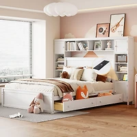 Streamdale Wooden Queen Bed with Cabinetry and Outlets