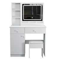 Streamdale Makeup Vanity Desk with Lighted Mirror & Drawers