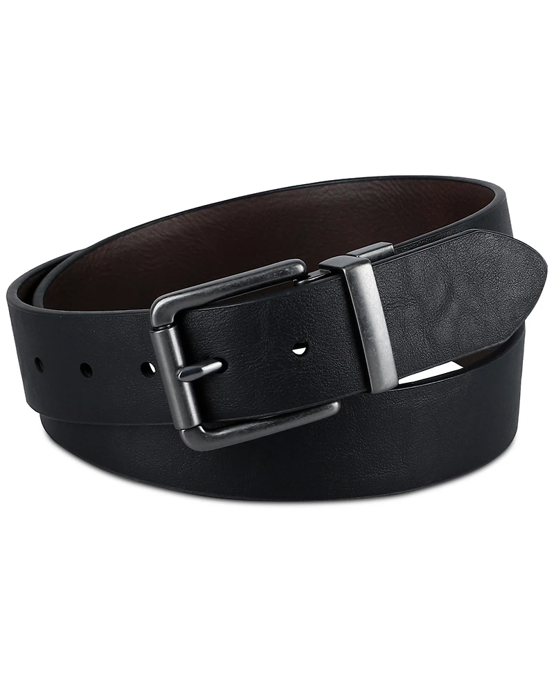 Levi's Men's Logo Buckle Stretch Reversible Leather Belt