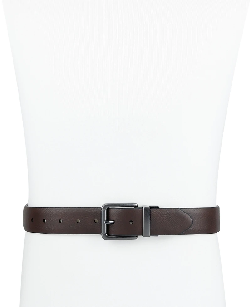 Levi's Men's Logo Buckle Stretch Reversible Leather Belt