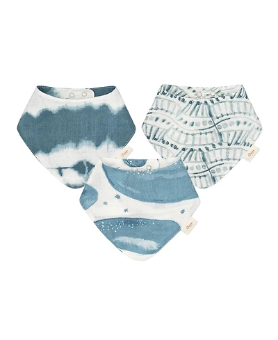 Crane Baby Baby Boys Caspian Muslin Bibs, 3 Piece Set