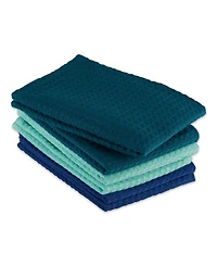 Design Imports Cotton Kitchen Collection Dishtowel Set, 18x26", Assorted Blues, 6 Piece