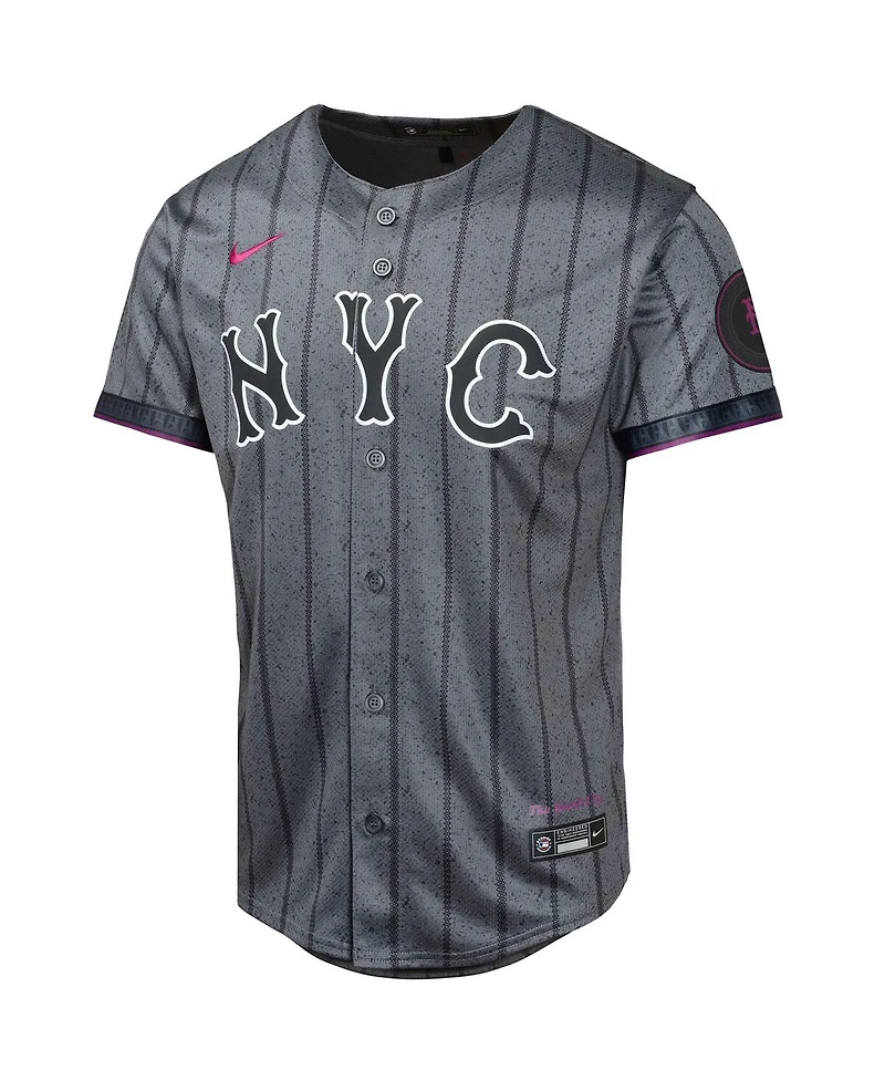 Nike Boys and Girls Graphite New York Mets 2024 City Connect Limited Jersey
