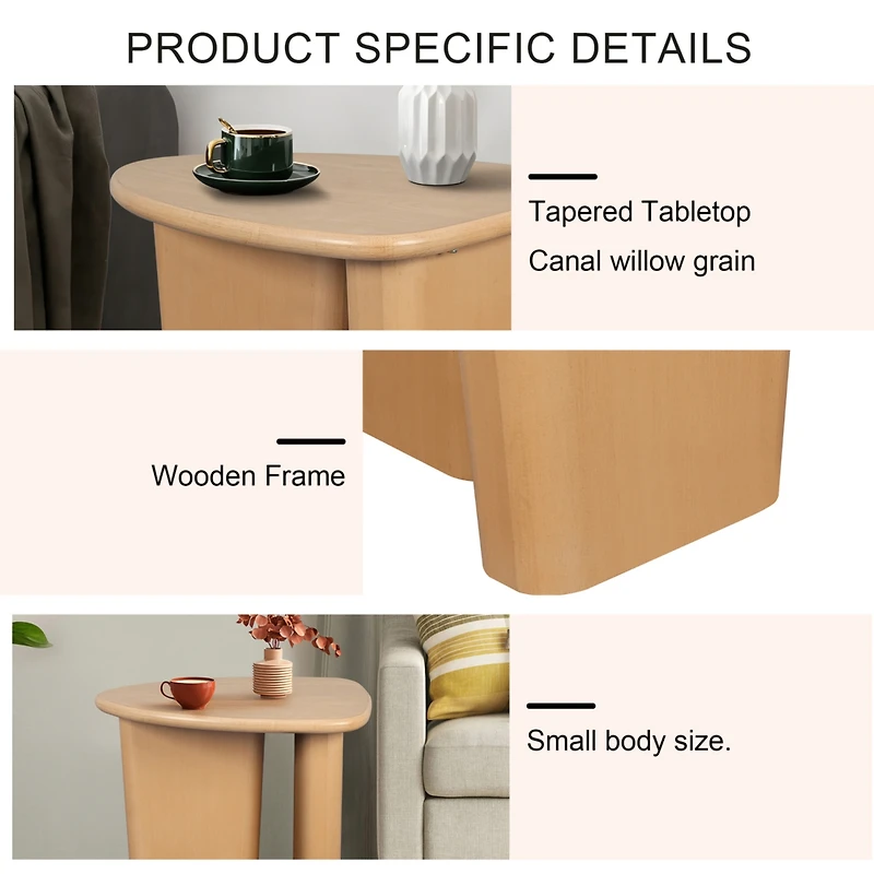 Streamdale Furniture Tapered Tabletop Side Table(Natural Wood)