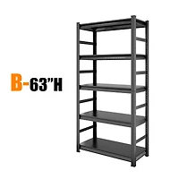 Streamdale Furniture 5-Tier Adjustable Metal Shelving - 2000 Lbs Load, H63 x W31.5 x D15.7