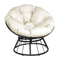 360-Degree Swivel Moon Chair with Fluffy Cushion