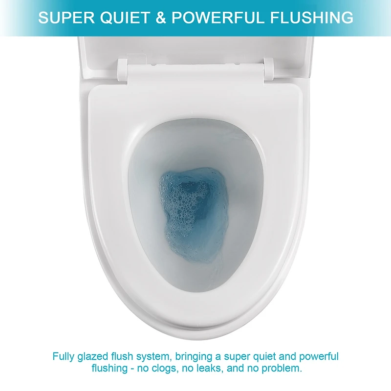 Streamdale Furniture Ceramic One Piece Toilet, Dual Flush With Soft Closing Seat 0000