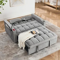 Streamdale Furniture 55.51 Inch Versatile Foldable Sofa Bed In 3 Lengths, Modern Sofa Sofa Sofa