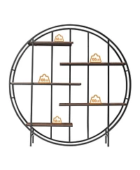 Streamdale Furniture 5-Tier Metal Plant Stand Bookcase, Rustic Brown, 67" H x 11.8" D x 67"