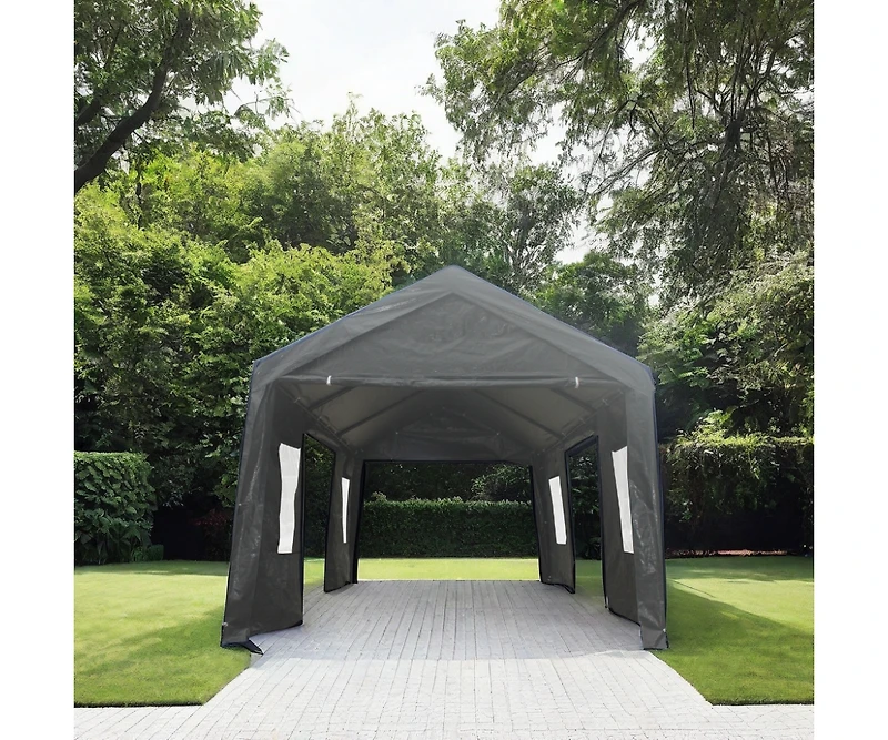 Streamdale 10x20FT Heavy Duty Canopy Carport Outdoor Portable Garage Grey