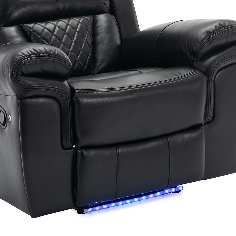 Streamdale Manual Recliner Chair with Led for Home Theater