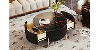 Streamdale Modern Round Coffee Table w/ 2 Drawers (31.5")