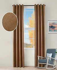 Superior Senna Textured Curtain Set of 4 Panels with Grommet Header, 52" X 96"