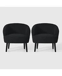 WestinTrends 29" Wide Mid Century Modern Club Barrel Accent Armchair, Set of 2
