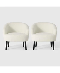 WestinTrends 29" Wide Mid Century Modern Club Barrel Accent Armchair, Set of 2