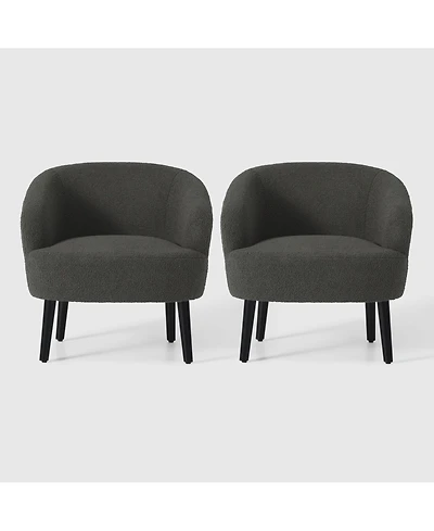 WestinTrends 29" Wide Mid Century Modern Club Barrel Accent Armchair, Set of 2
